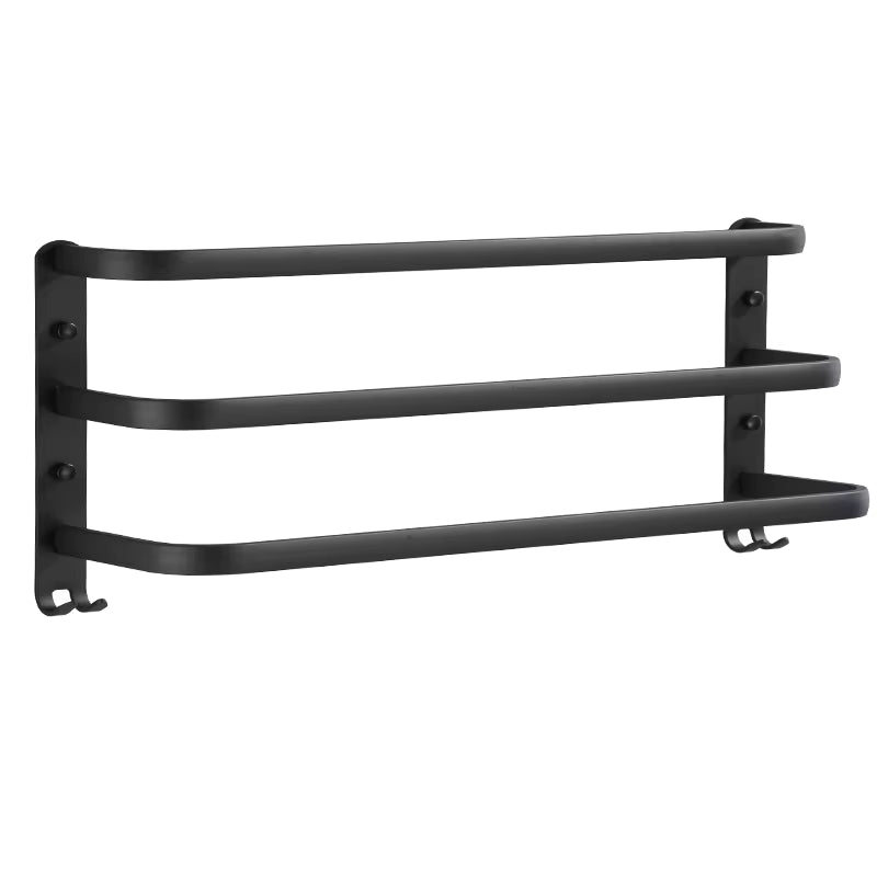 Porte-Serviettes Mural Multi-Barres — Aluminium Noir