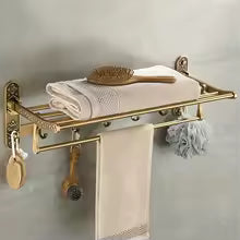 Porte-Serviettes Pliable Double Étagère Antique