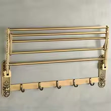 Porte-Serviettes Pliable Double Étagère Antique
